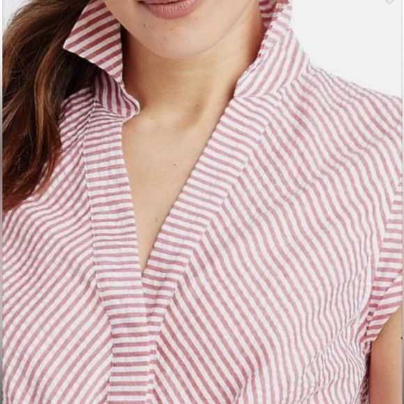 Vineyard Vines Pink and White Seersucker Twist Front Dress - Picture 7 of 14